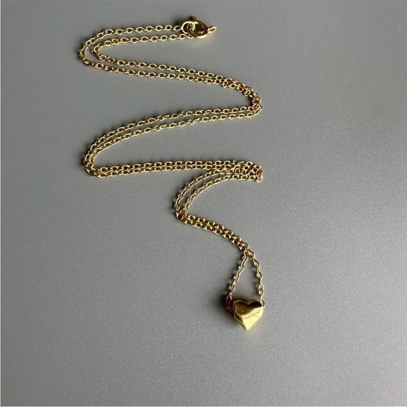 Jewelry Capsule Starter Kit 14k Gold Vermeil Heart Necklace, Gold Hoops & Ring​ - Picture 7 of 16